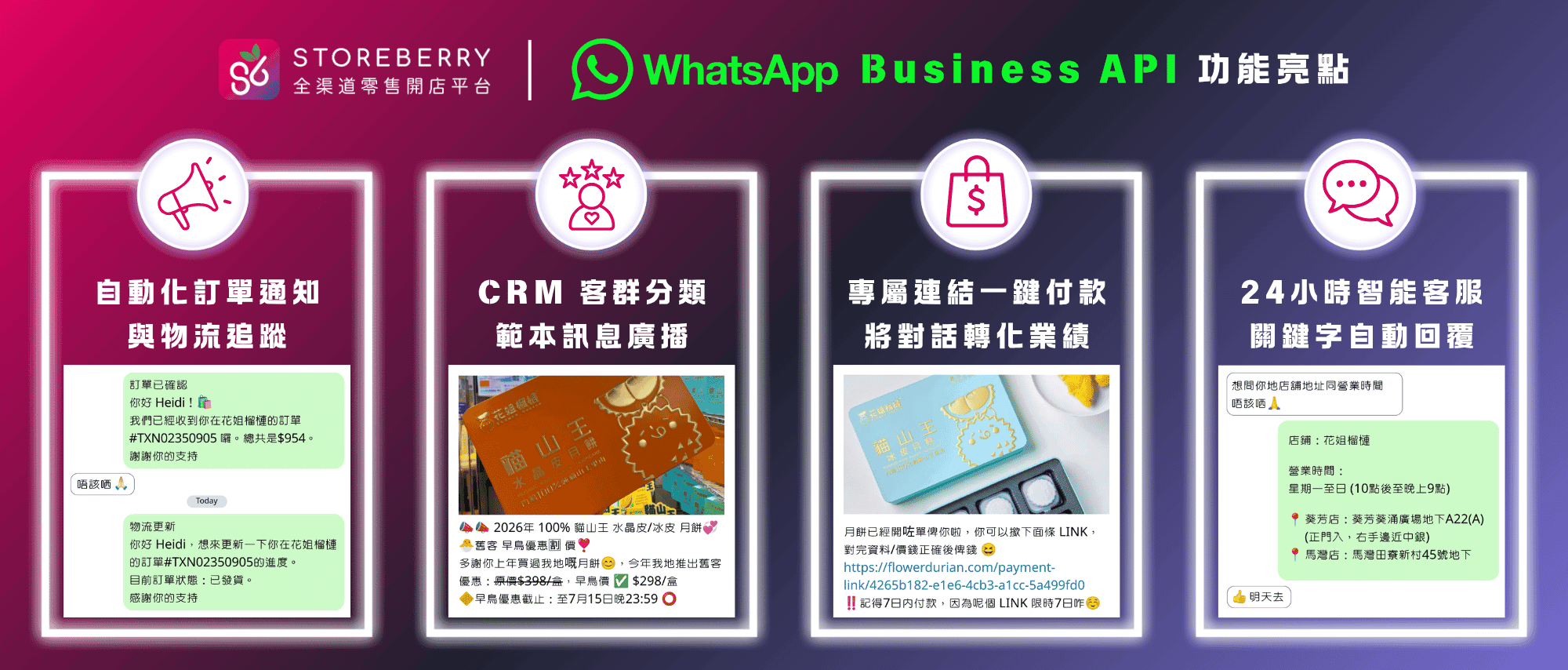 storeberry-WhatsApp商業版API-4大功能